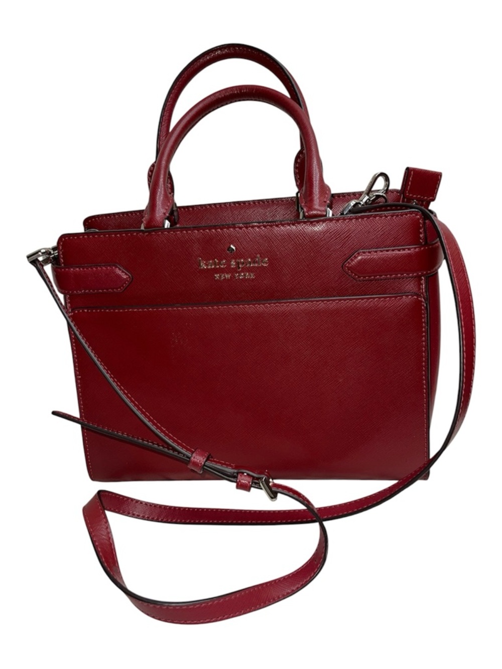 Kate Spade Staci Medium Satchel Bag Red - Picture 1 of 6